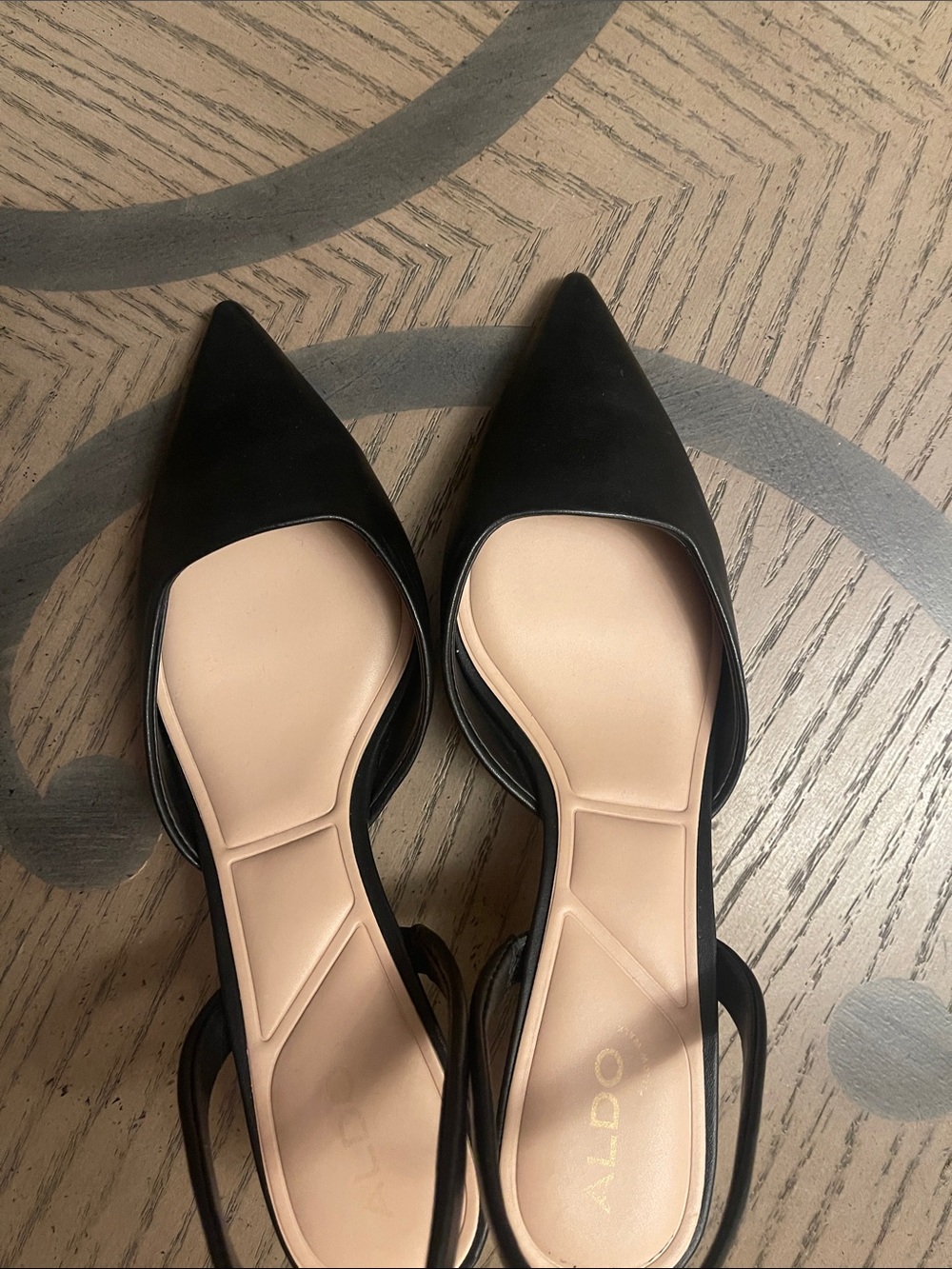 Aldo Black Pointed-Toe D'Orsay Flats